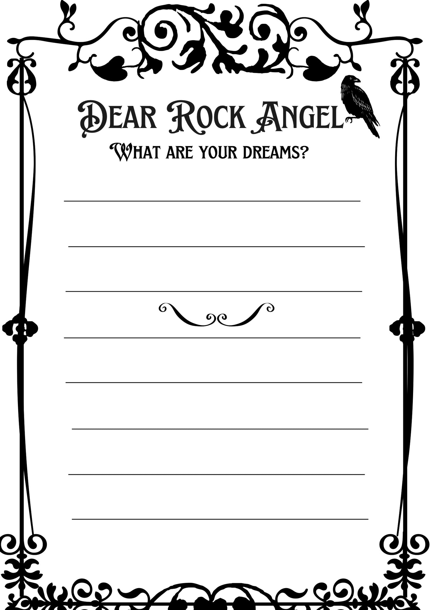 Dear Rock Angel A4 notepaper (printed paper version)